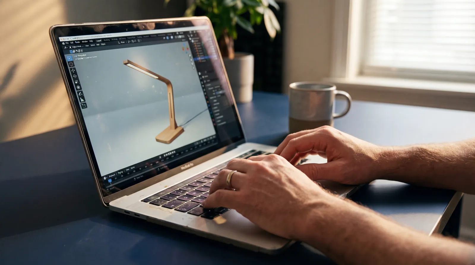 ブラウザでBlenderを操作する手元